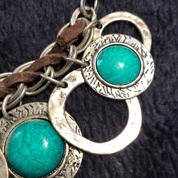 Ruby Rd. Gold and Turquoise Statement Necklace - Picture 3 of 4